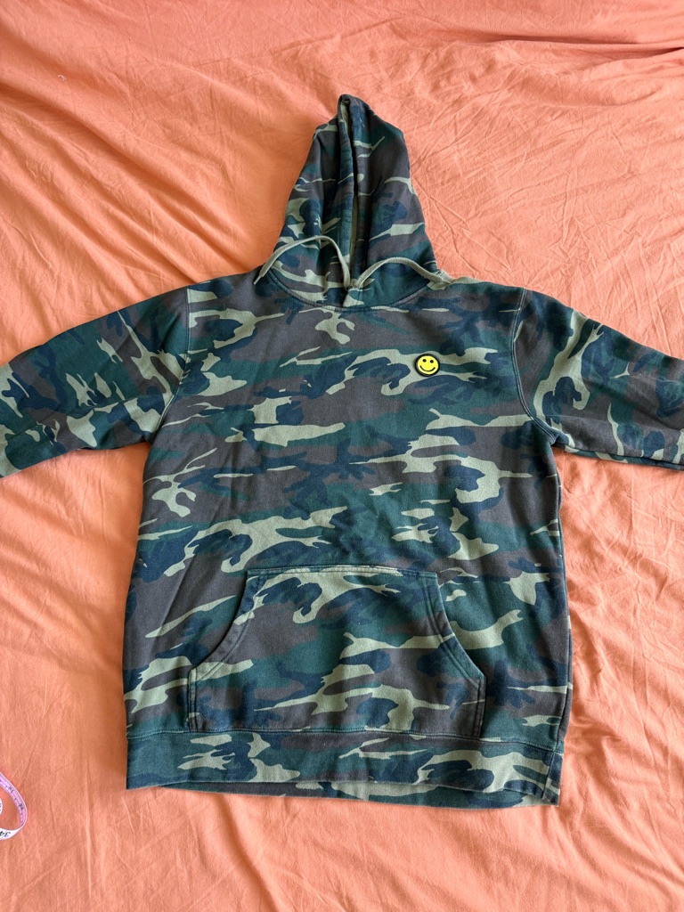 Magill Los Angeles Camo Hoodie With Smiley Patch - Green Camo